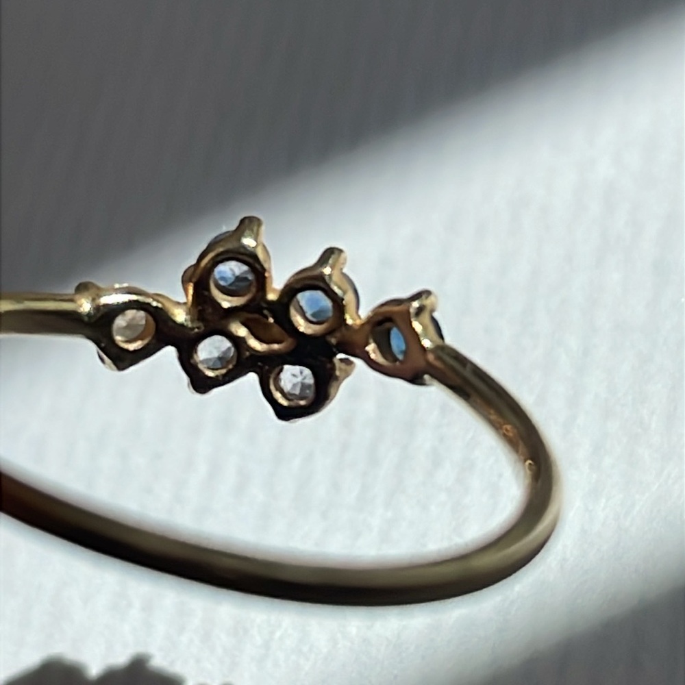 WWAKE Gradient Blue Sapphire and Diamond 14k gold ring - Picture 4 of 6